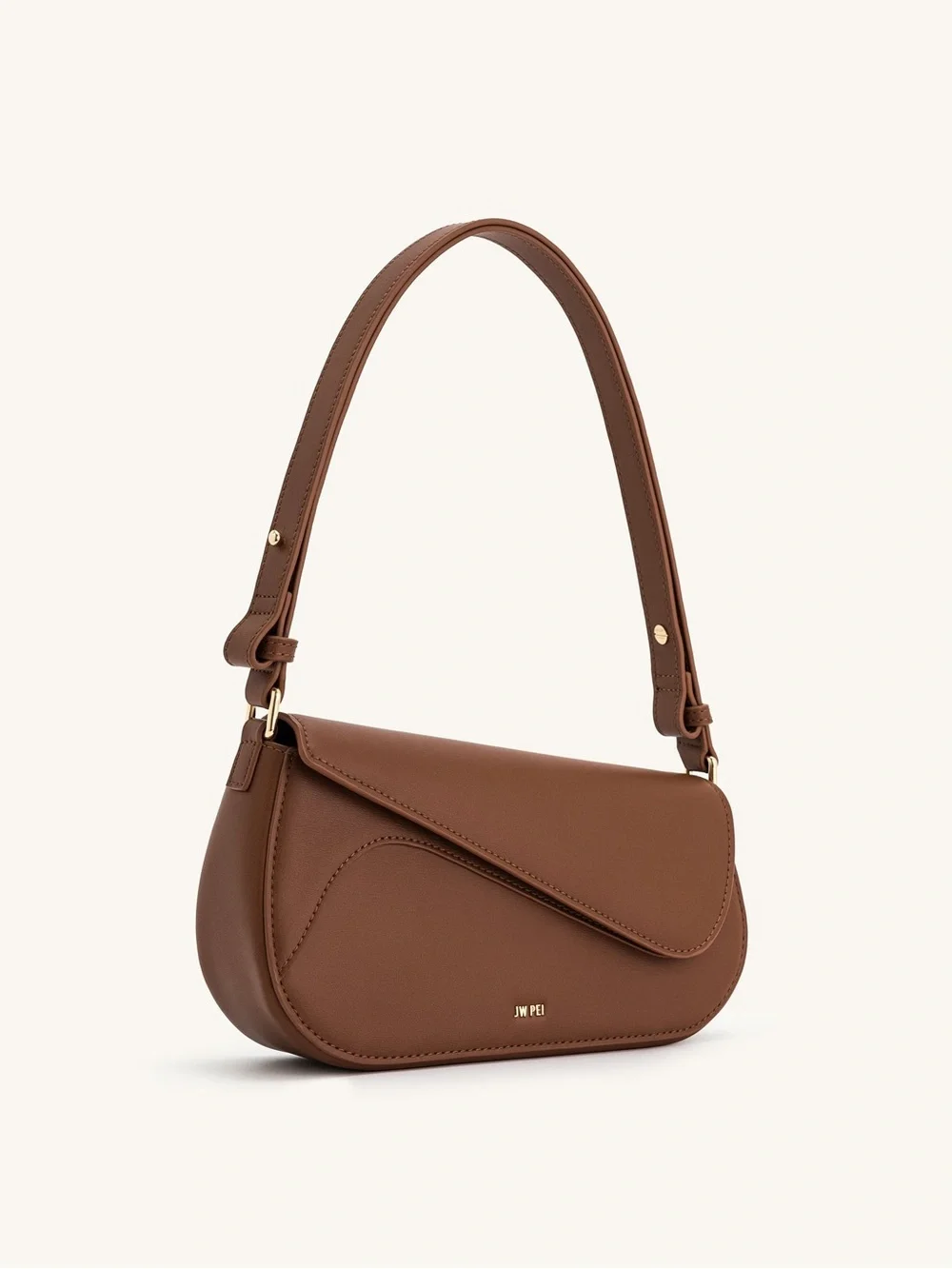 JW PEI Chestnut Brown Vegan Leather Shoulder Bag